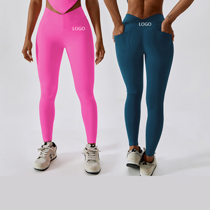 Tasche personalizzate in tinta unita da ragazza atmosfera Nude sensazione di pancia che rimpicciolisce i Lifting dei fianchi palestra Fitness Nude Feel Yoga <span class=keywords><strong>Leggings</strong></span> - Product Image 1