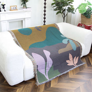 Coperta Jacquard all'Ingrosso, Plaid Personalizzato Tessuto, Morbido Misto Poliestere e Cotone, Coperta Decorativa per Divano e Letto - Product Image 4