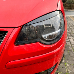 Volkswagen Polo 9N 2005-2009 Front Headlight Eyebrow <b>Sticker</b> Carbon Fiber Texture Piano Black <b>Decal</b> Body <b>Stickers</b> - Product Image 1