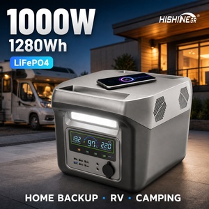 Station d'alimentation portable Hishine 1000W 1280Wh LiFePO4, générateur solaire pour la maison, le <span class=keywords><strong>camping</strong></span>-<span class=keywords><strong>car</strong></span>, le <span class=keywords><strong>camping</strong></span>, les situations d'urgence en extérieur - Product Image 1