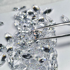 Marquise Cut Cubic Zirconia Gemstone White Synthetic Lab Created For Jewelry Making - Product Image 2