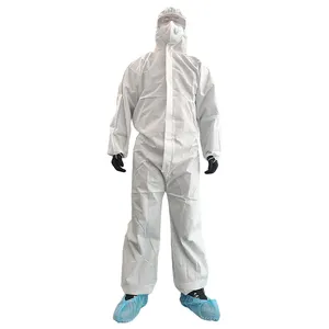 Traje de pintura CE CAT III TIPO 5B Precio al por mayor de fábrica Ropa de protección química SMS Overol desechable transpirable