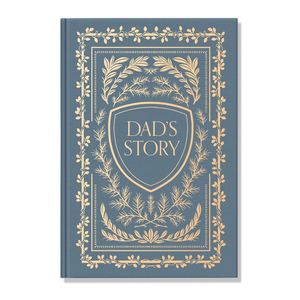 Livre souvenir familial « L'histoire de papa » – Édition de luxe mini A5 personnalisable, couverture rigide en cuir avec gaufrage or/argent - Product Image 1
