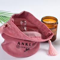 Kantong Beludru Mewah Custom Print dengan Tali Serut untuk Parfum, Pena, Jam Tangan, Perhiasan, Hadiah, Makeup, Kalung, Gelang, Anting