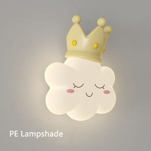 Amarillo, rosa, azul, sonrisa LED, lámparas de pared de cabecera para niños, apliques de PE, pajarita, corona, habitación de princesa, iluminación de pasillo escolar - Product Image 1