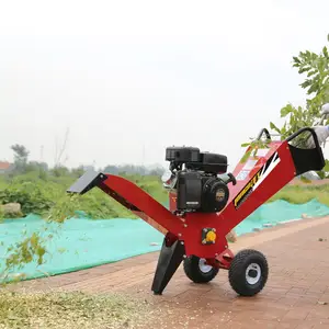 225CC Petrol Wood Crusher Heavy Duty Wood Chipper Shredder Machine Belt Drive Gardener Tools Log Splitter