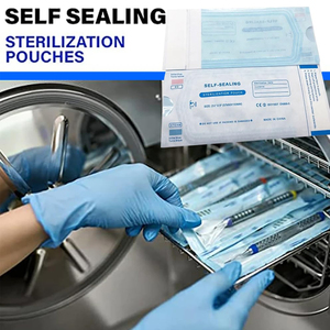 Sacchetti per Sterilizzazione a Vapore <span class=keywords><strong>Autoclave</strong></span> OTS di Alta Qualità (Auto-sigillanti) 70x260mm per Studi Dentistici, Carta di Grado Medico CPP/PET Film - Product Image 6