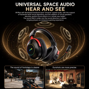 Nuevo Auricular para Juegos JINMS V9 Plus Hi-Fi con Batería Reemplazable, Auriculares Inalámbricos RGB con Micrófono Omnidireccional OEM - Product Image 2