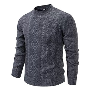 Maglione da <span class=keywords><strong>Uomo</strong></span> con <span class=keywords><strong>Collo</strong></span> Rotondo Foderato in Pile, Maniche Lunghe, Vestibilità Regolare, Caldo Pullover Casual, Strato Base in Maglia, Vendita all'Ingrosso - Product Image 2