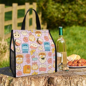 Bolsa con aislamiento de almuerzo con estampado Hawaiano Kawaii personalizada, bolsa de playa reutilizable, bolsa de almuerzo con diseño de <span class=keywords><strong>Musubi</strong></span> de <span class=keywords><strong>spam</strong></span> bonito para facilitar su transporte - Product Image 3