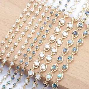 C102 Creative 18K Gold Plated Zircon Handmade Chain Diy Necklace Jewelry Making Accessories 50cm/lot