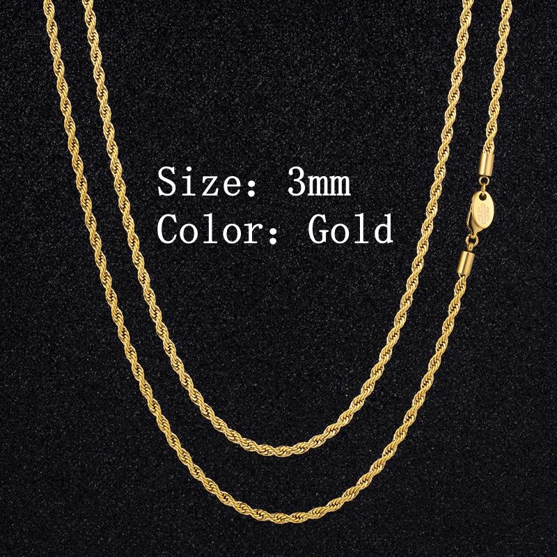 3mm Gold Rope Chain