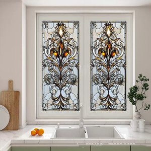 Portes et fenêtres en verre rétro européennes et écologiques Vitrines <span class=keywords><strong>pour</strong></span> maisons et magasins avec autocollants <span class=keywords><strong>électrostatiques</strong></span> imprimés UV - Product Image 1