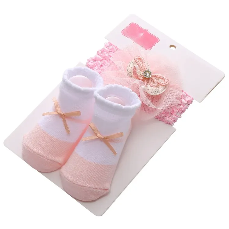 Pasgeboren Baby Sokken En Hoofdbanden Set