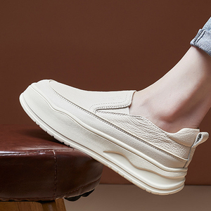 GON22 <span class=keywords><strong>Scarpe</strong></span> Casual Sportive da <span class=keywords><strong>Donna</strong></span> in Pelle Bianca con Rialzo per Tutte le Stagioni - Primavera Estate Autunno Inverno - Product Image 3