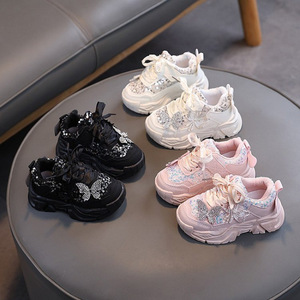 Zapatos Deportivos Casuales con Diseño de Lentejuelas Brillantes para Niñas, Primavera y Otoño, Dulces y Versátiles - Product Image 1