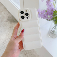 Coque de téléphone en silicone souple antichoc à motif doudoune, protection pour iPhone 7 8 XS XR 11 12 13 14 Plus 15 16 17 Pro Max