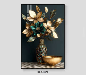 Ensemble de peinture de paysage et de fleurs de grande taille et de haute qualité, décoration murale en diamant, touche artistique pour les espaces commerciaux de restaurants. - Product Image 3