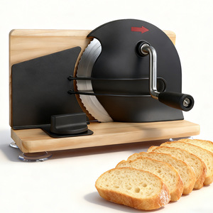 Hand Crank Manual <b>Bread</b> Slicer Machine Adjustable Thickness Wooden Base Toast Slicer for Home Bakery Use - Product Image 5