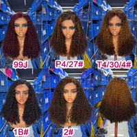 Peluca rizada Pixie lista para usar, cabello humano indio, sin pegamento, al por mayor, cabello natural con pelucas frontales de encaje completo HD para mujer