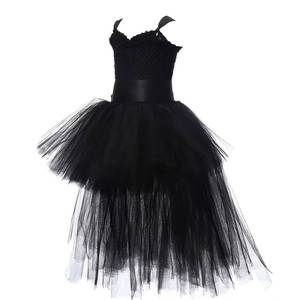 Robe de princesse en tulle pour enfant, longue traîne, costume de cosplay noir maléfique pour Halloween, idéal pour les spectacles - Nouvelle collection en promotion - Product Image 4