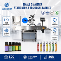 Machine d'étiquetage horizontale automatique pour flacons, ampoules, stylos à peptides, petites bouteilles en verre