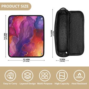 Multifunctional Hair <b>Tool</b> Travel <b>Bag</b> with Heat Resistant Mat, Large Capacity Neoprene Curling Iron Storage Case, Portable Flat I - Product Image 3