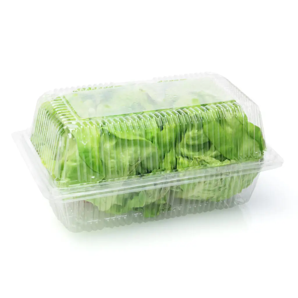 OPS boîte transparente en plastique à clapet pour emballage de salade, légumes et fruits