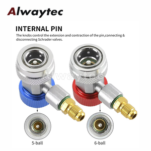 समायोज्य <span class=keywords><strong>r134a</strong></span> फिटिंग एच/एल त्वरित कूपलर एडाप्टर एसी कार एयर फ्रीन कंडीशनर प्रशीतन कई गेज नली कनेक्टर - Product Image 5