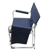 Chaise de réalisateur pliante en aluminium robuste portable pour l'extérieur avec table d'appoint avec accoudoir et porte-gobelet