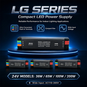 แหล่งจ่ายไฟแบบสลิมบาง 36W-300W AC แรงดันกว้าง DC 12V 24V สำหรับใช้งานภายในอาคาร แรงดันคงที่ สำหรับมอเตอร์ไฟ LED Strip - Product Image 2