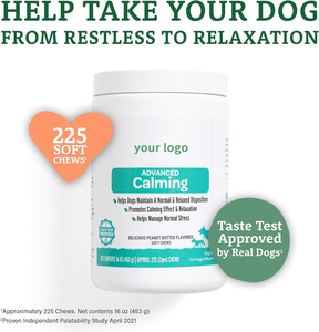 Tabletas masticables suaves calmantes para la salud de las mascotas con ingredientes naturales que ayudan a los perros a aliviar la ansiedad por separación frente a los cambios ambientales - Product Image 6