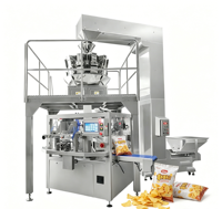 Machine d'emballage verticale pour sachets à soufflet refermables, scellage thermique, pour emballage de chanvre, avec imprimante d'étiquettes