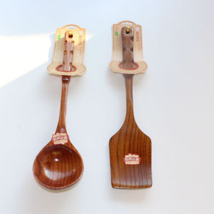 ชุดทัพพีและตะหลิวไม้ 30 ซม. อุปกรณ์ครัวไม้เนื้อแข็งสำหรับทำอาหาร - Product Image 1