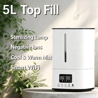 Humidificateur ultrasonique sur pied BL-MD6 avec télécommande et Wi-Fi, brume froide et chaude pour l'UE, les États-Unis, le Japon et la Corée du Sud