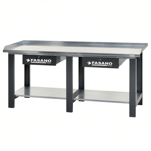 Fasano Tools <b>Workbench</b> 128 In <b>Steel</b> Top With Storage Shelf For Workshop Use - Product Image 2
