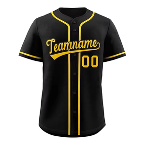 Uniformes de béisbol personalizados, ropa deportiva de secado rápido de malla, camisetas a rayas sublimadas, logotipo cosido personalizado, camiseta de béisbol para hombres - Product Image 4