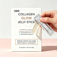 Bâtonnets de gelée de collagène hydratants à marque privée, suppléments blanchissants anti-âge à l'acide hyaluronique et vitamine C, taille personnalisable