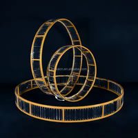 Fournitures de lumière de mariage cristal LED cercle lustre plafond décoration lumière pour fête festival mariage événements