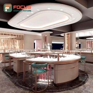 Vitrine en verre haut de gamme, comptoir à bijoux en bois, étagère d'exposition de bijoux, présentoir de luxe, design mural - Product Image 1