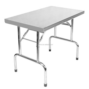 โต๊ะเตรียมอาหารสแตนเลสแบบพับได้ ปรับระดับได้ สำหรับร้านอาหารเชิงพาณิชย์ - Product Image 2
