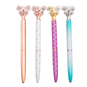 Profesyonel üreticinin renkli kelebek üst şekli promosyonlar için ofis ve öğrenci kullanımı için bükülmüş Metal tükenmez kalem - Product Image 3