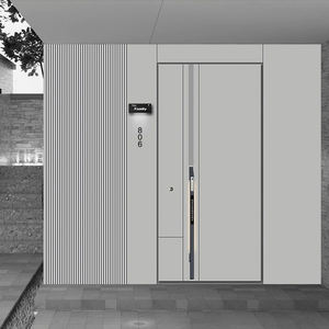 Prettywood Design moderne Bois massif Extérieur aluminium acier inoxydable pivot Portes d'entrée avec éclairage latéral - Product Image 6