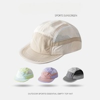 Casquette de baseball pour femme 9920 en nylon, 6 panneaux, couleur unie, séchage rapide, respirante, imperméable, réglable ; légère, style luxueux