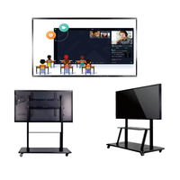 Tableau blanc intelligent tout-en-un Ultra 4K 75 pouces LED avec système tactile infrarouge double 10/20 points pour conférence et éducation, couleur noire, Android