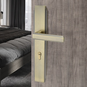 YONFIA 8202P34 poignée de porte <span class=keywords><strong>en</strong></span> alliage de zinc <span class=keywords><strong>en</strong></span> bronze antique massif sur plaque maison maison salle de bain levier poignée de porte serrure sur plaque arrière - Product Image 4