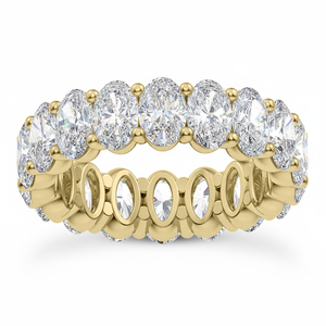 Total 5 Ct Oval Shape Lab Grown Diamond Full Eternity Wedding Band 14K <b>Gold</b> IGI Certified Engagement <b>Ring</b> diamond wedding <b>ring</b> - Product Image 1