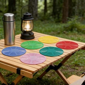 แผ่นรองจานซิลิโคนทรงกลม ทนความร้อน ใช้กับเครื่องล้างจานได้ เหมาะสำหรับการตั้งแคมป์และกิจกรรมกลางแจ้ง - Product Image 1