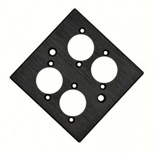 Plaque <span class=keywords><strong>murale</strong></span> XLR noire en alliage d'aluminium à 4 ports avec écrous et vis, plaque de montage XLR 4 voies pour montage de prises USB, VGA, RJ45, 4 positions - Product Image 1