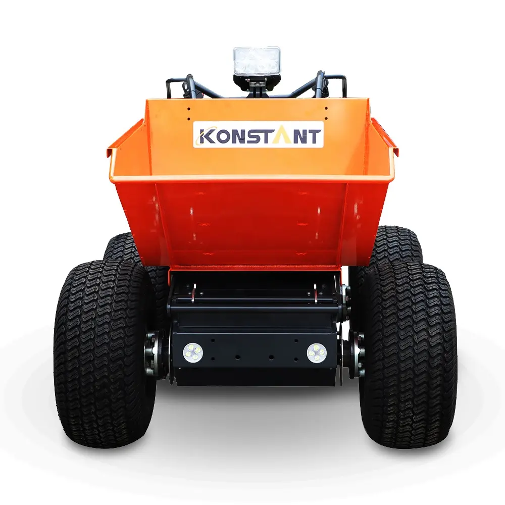 Precio barato compacto de 300kg tractor de granja territorio neumáticos mini dumper eléctrica para la construcción de carreteras